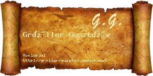Gröller Gusztáv névjegykártya